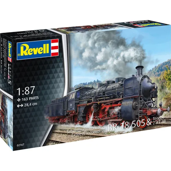 Revell BR 18 505 Lokomotiv med Tender - 1:87 Modelbyggesæt