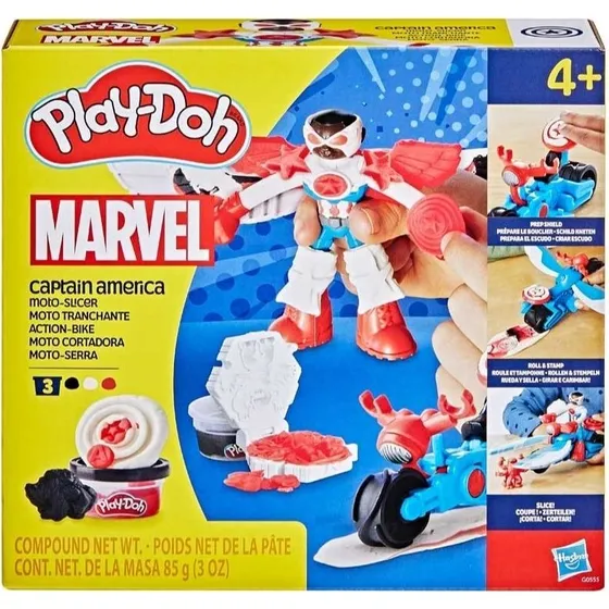 Play-Doh Captain America Moto-Slicer med motorcykel og modellervoks