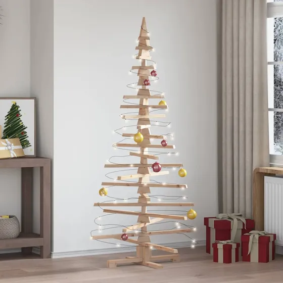 vidaXL Dekorativt juletræ i massivt fyrretræ, 180 cm