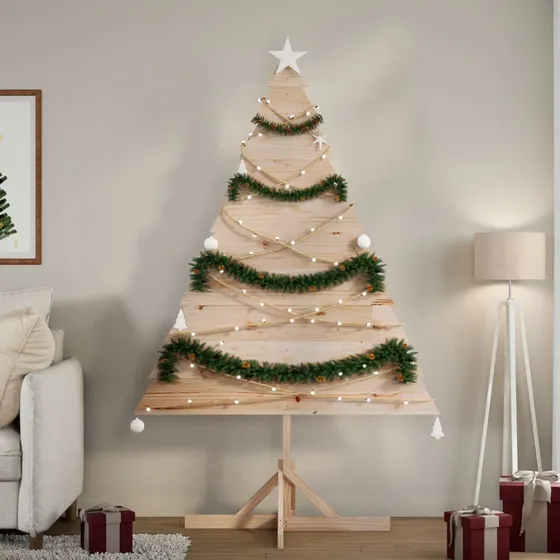 vidaXL Dekorativt juletræ i massivt træ, 180 cm