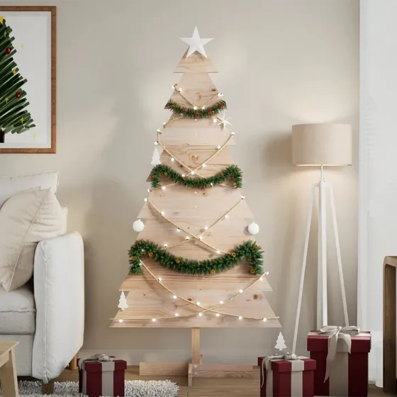 vidaXL dekorativt juletræ i massivt fyrretræ, 150 cm