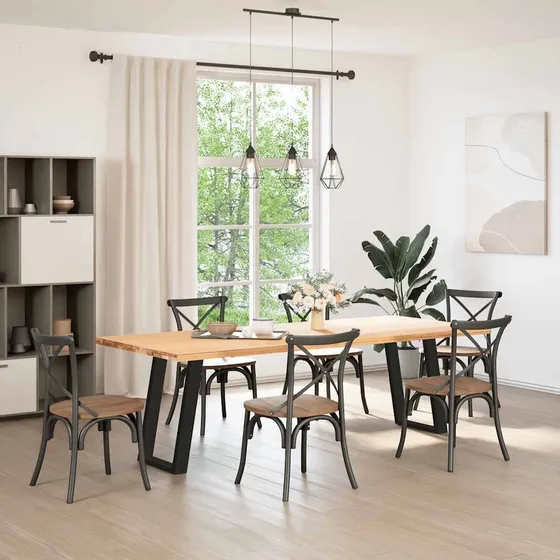 vidaXL Spisebordsben U-formet, 2 stk. Sort, 60 x 72-73 cm