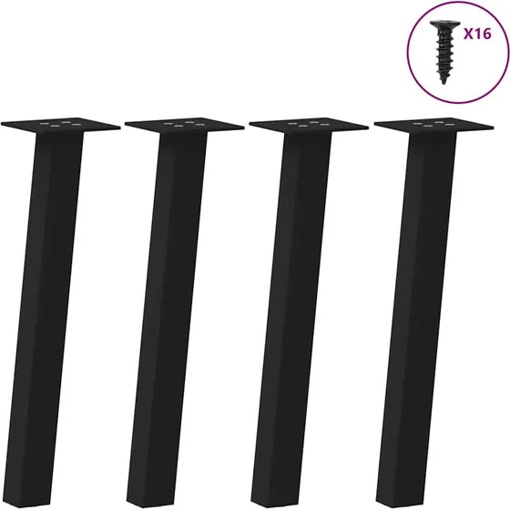 vidaXL Sofabordben 4 stk. Sort Stål 30 cm