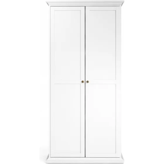 Bordeaux garderobeskab 96 cm, 2 låger – hvid