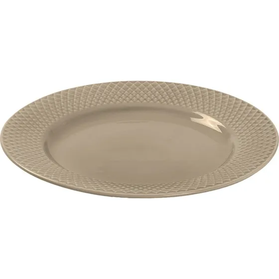 Lyngby Porcelæn Rhombe Earth frokosttallerken 23 cm - Clay