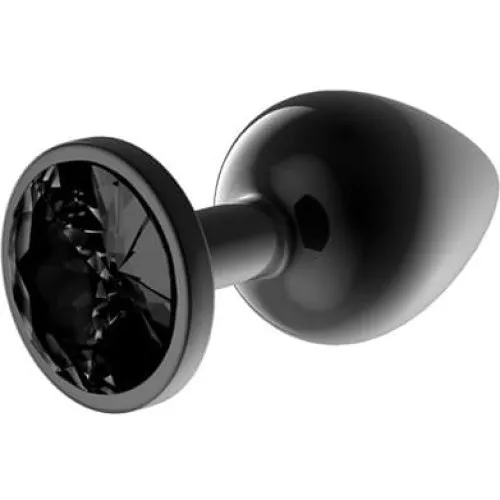 Metalic Butt Plug med Blackgem Jewel S