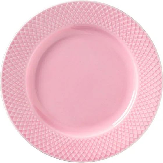 Lyngby Porcelæn Rhombe Color Frokosttallerken 21 cm - Rosa