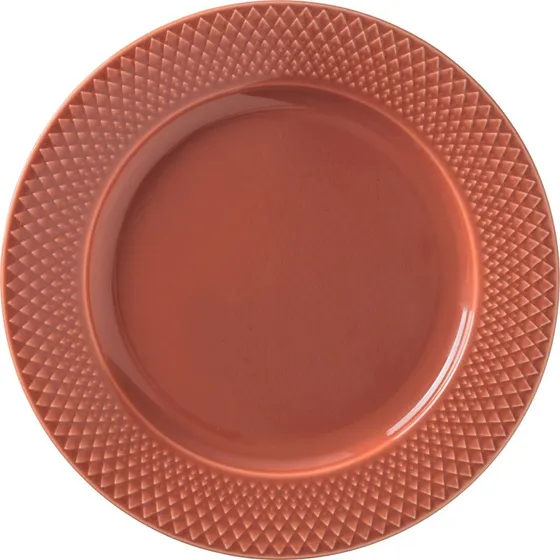 Lyngby Porcelæn Rhombe Frokosttallerken 23 cm – Terracotta
