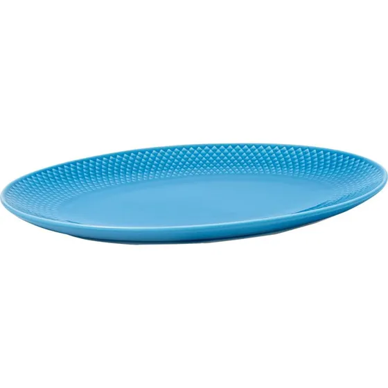 Lyngby Porceln Rhombe Color ovalt serveringsfad, bl