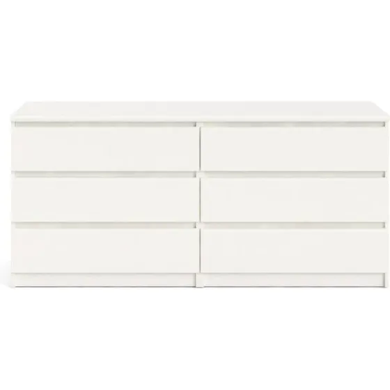 TVILUM Naia dobbelt kommode 6 skuffer - hvid ask