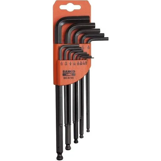 Bahco Unbrako stiftnøglesæt m/ kugle, 12 dele (tomme)