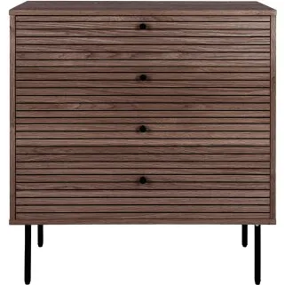 House Nordic Kyoto Kommode 4 skuffer, Smoked egefiner, H85 cm