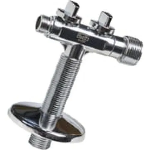 Roth T-ventil 1/2" x 3/8" x 3/4" med afspærring