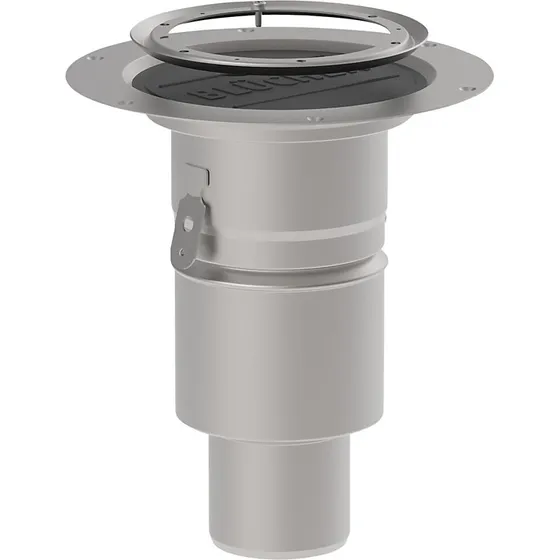 Blücher membranunderdel med stålklemring, Ø75mm lodret, rustfrit stål