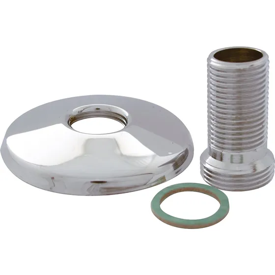 Tilgangsstykke lige 3/4'' x 1/2'' - 45 mm, forkromet med lav roset