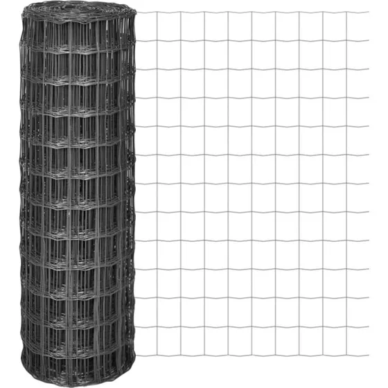 Eurohegn 25 x 1,2 m PVC-belagt stål, grå