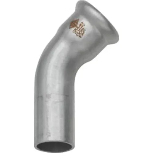 TURBO Inox 22 mm bøjning 45° muffe/nippel