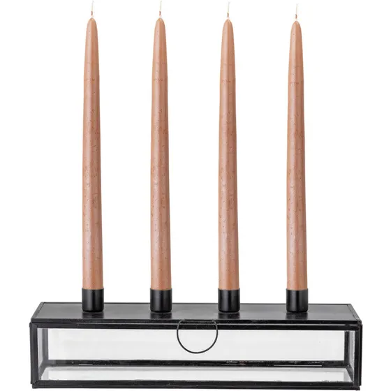 Bloomingville Pelo Adventsstage i glas, Sort L34 cm