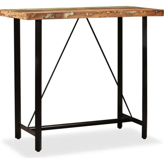 Barbord 120x60x107 cm i massivt genbrugstr (industriel)