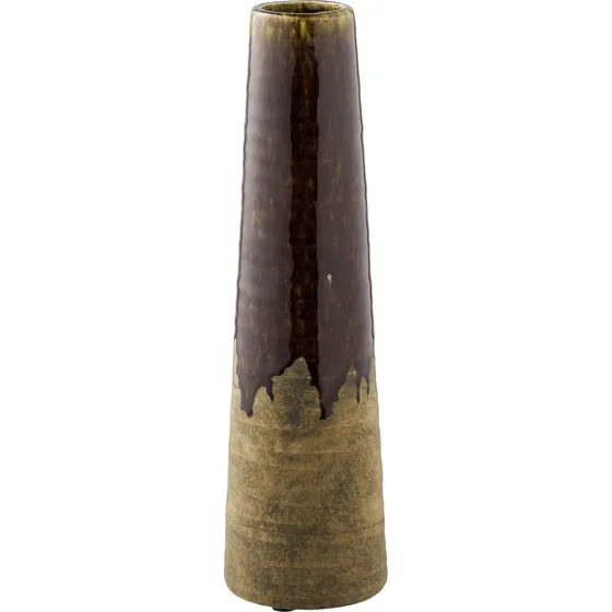 House Nordic Vase i brun keramik, Ø11 x 39 cm
