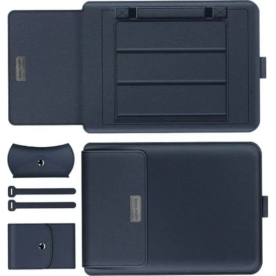 Laptop-sleeve i PU-læder Navy Blue 11-12 inch