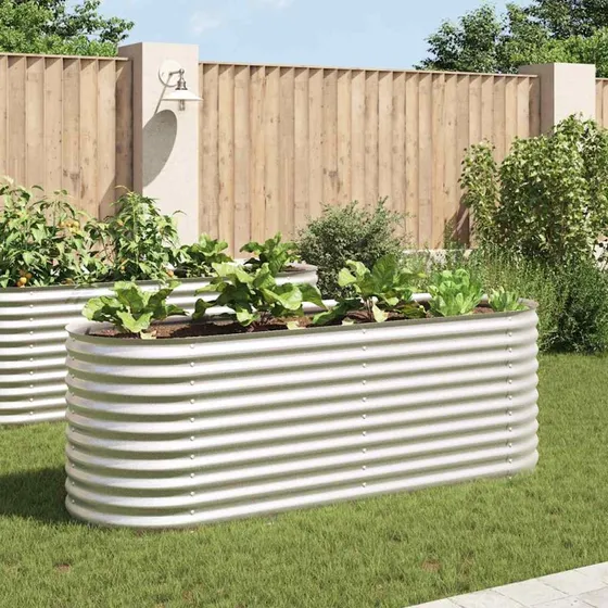 Forhøjet plantekasse 240x80x81 cm galvaniseret stål