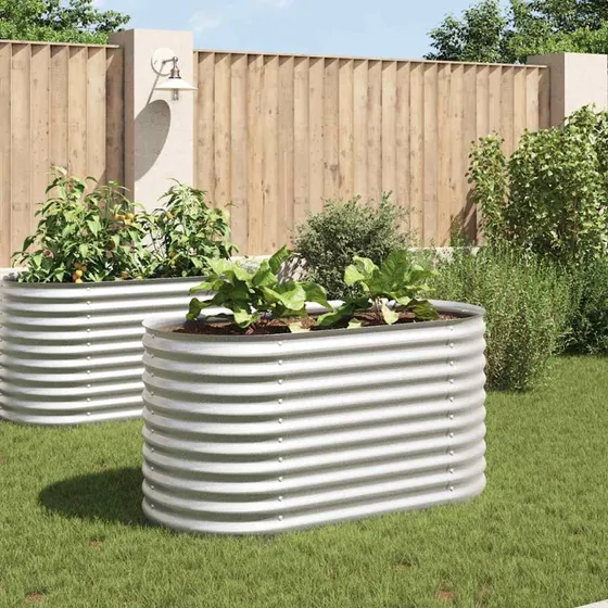 Forhøjet plantekasse 160x80x81 cm i galvaniseret stål