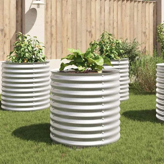 Forhøjet plantekasse 80x80x81 cm galvaniseret stål
