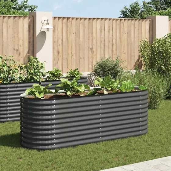 Forhøjet plantekasse 240x80x81 cm galvaniseret stål