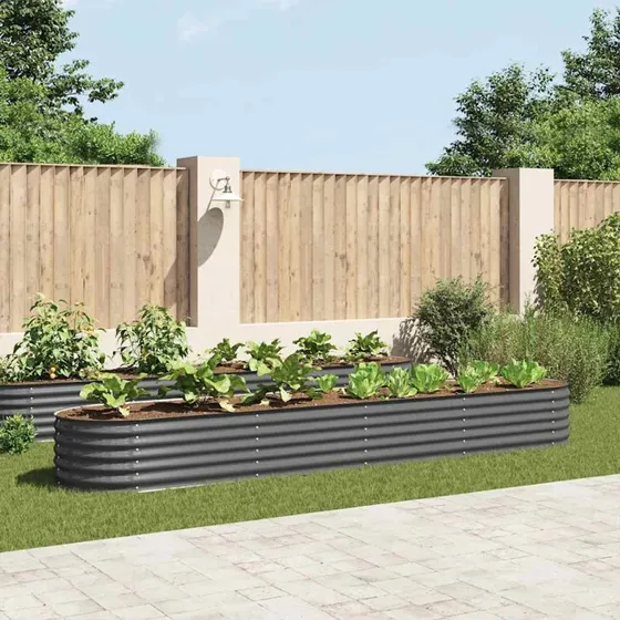Forhøjet plantekasse 400x80x44 cm galvaniseret stål