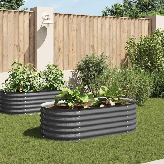 Forhøjet plantekasse 160x80x44 cm i galvaniseret stål