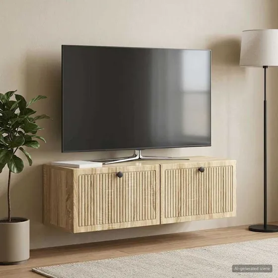 vidaXL Væghængt TV-skab Sonoma-eg 98 x 31 x 30 cm