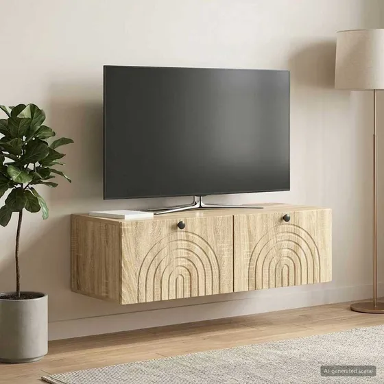 vidaXL Væghængt TV-skab Sonoma-eg 98 x 41 x 30 cm