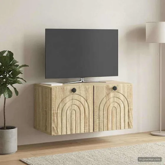 vidaXL Væghængt TV-skab Sonoma-eg, 59,5 x 31 x 30 cm