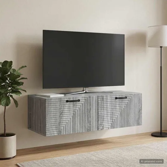 vidaXL Væghængt TV-skab 98 x 41 x 30 cm - Grå Sonoma-eg