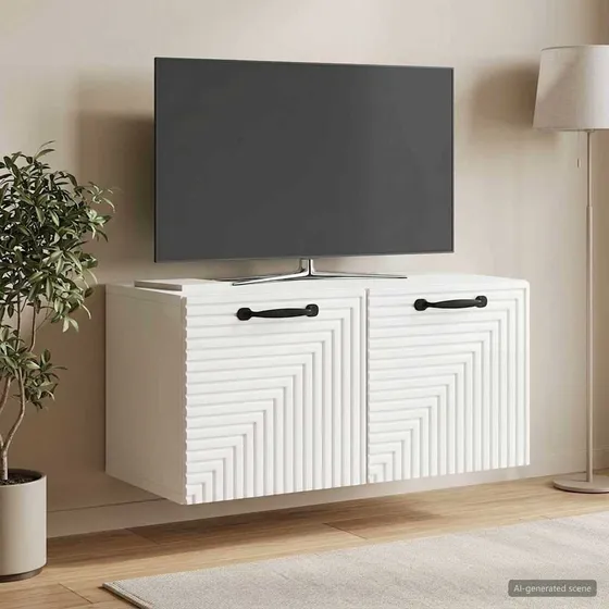 vidaXL Væghængt TV-skab i hvid højglans, 59,5 x 31 x 30 cm