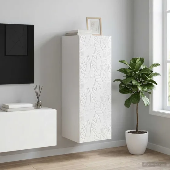 vidaXL Vægmonteret skab 33 x 34,5 x 90 cm - Hvid højglans