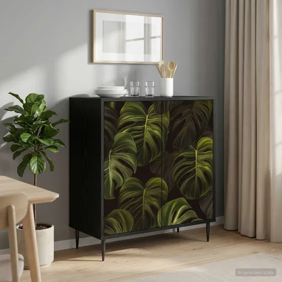 vidaXL Sideboard ELBURG Sort eg 69 x 33 x 76 cm
