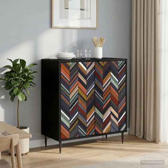 vidaXL OMMEN Sideboard i sort eg, 69 x 33 x 76 cm