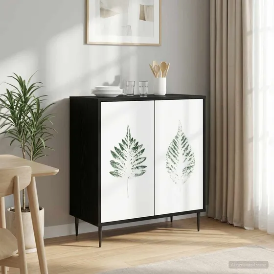 vidaXL Sideboard HANAU Sort Eg 69 x 33 x 76 cm