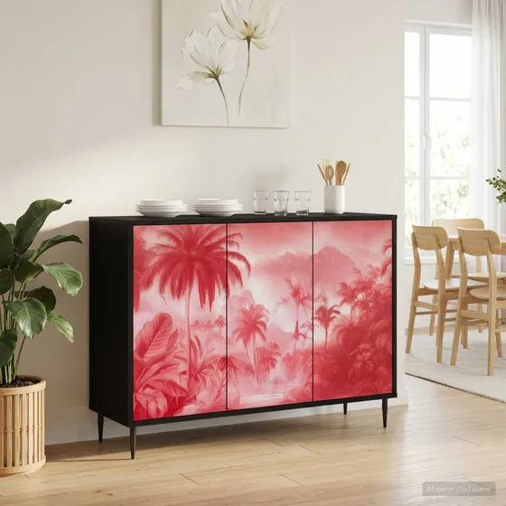 vidaXL AACHEN Sideboard i sort eg, 102 x 33 x 76 cm