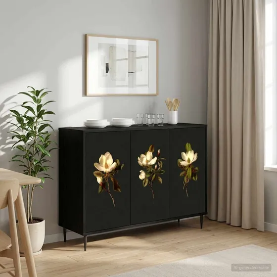 vidaXL Sideboard BREMEN Sort Eg, 102 x 33 x 76 cm