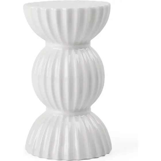 Lyngby Porcelæn Tura kronelysestage, hvid 14 cm