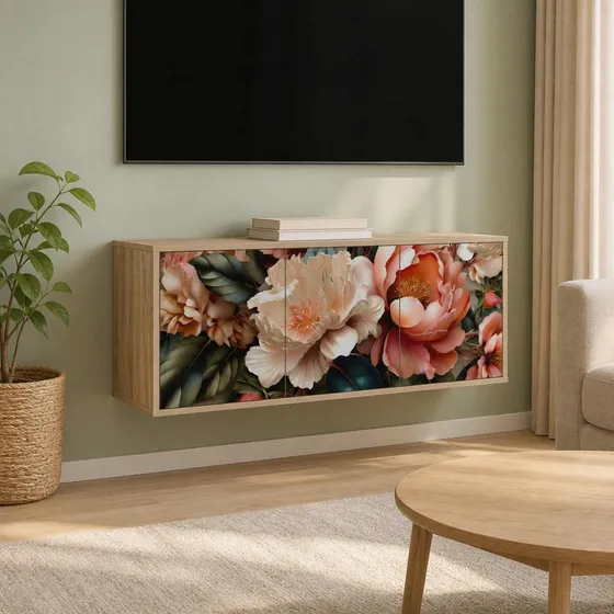 vidaXL Væghængt TV-skab BORNE 102x33x40 cm Sonoma-eg