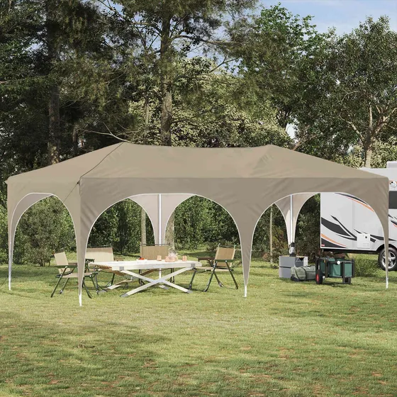 vidaXL Pop-up Festtelt 575 x 288 x 245 cm - Cremefarvet Oxford