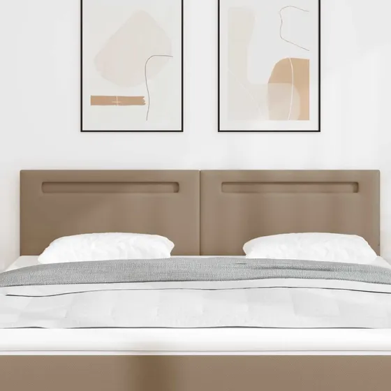 vidaXL LED-sengegavl 180 cm i cappuccino kunstlæder