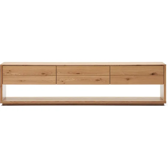 Kave Home Alguema TV-bord med 3 skuffer - Natur egefinér (200x40)