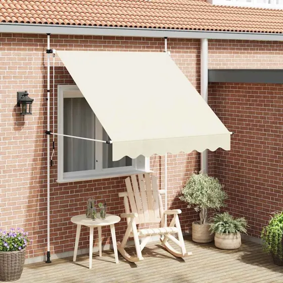 Foldemarkise 200 cm manuel  creme, PU-coated