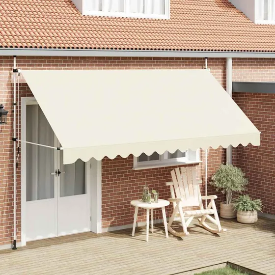 Foldemarkise manuel 400 cm creme - vand- og UV-resistent