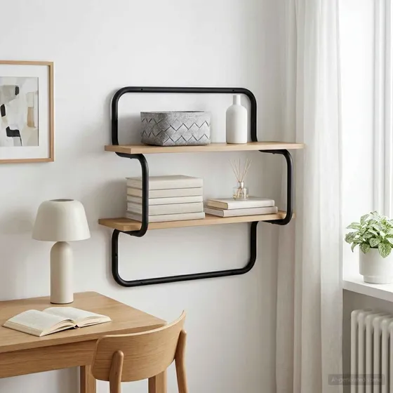 vidaXL Væghylde 2 niveauer Artisan-eg 80 x 24,5 x 61 cm